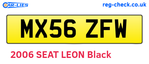 MX56ZFW are the vehicle registration plates.