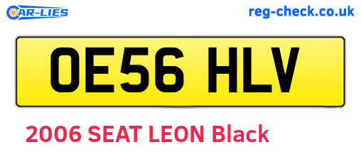 OE56HLV are the vehicle registration plates.