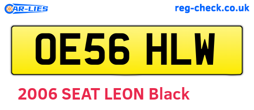 OE56HLW are the vehicle registration plates.