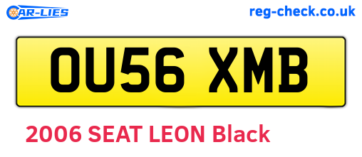 OU56XMB are the vehicle registration plates.