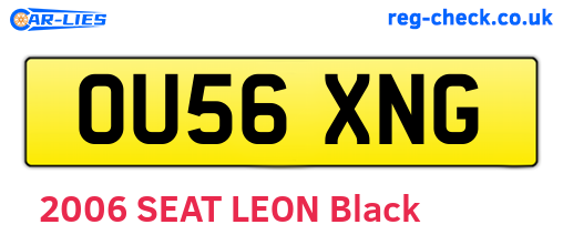OU56XNG are the vehicle registration plates.
