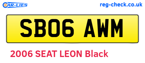 SB06AWM are the vehicle registration plates.