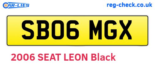 SB06MGX are the vehicle registration plates.