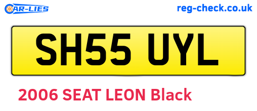 SH55UYL are the vehicle registration plates.