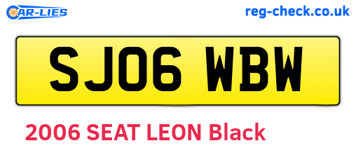 SJ06WBW are the vehicle registration plates.