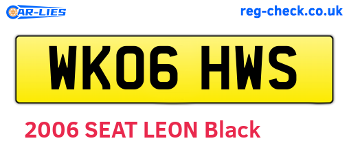 WK06HWS are the vehicle registration plates.