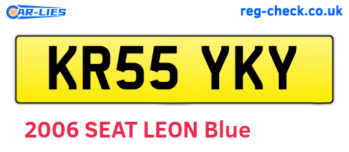 KR55YKY are the vehicle registration plates.