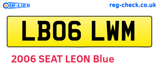 LB06LWM are the vehicle registration plates.