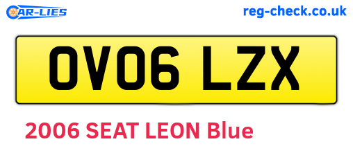 OV06LZX are the vehicle registration plates.