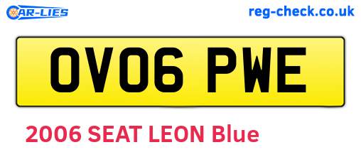 OV06PWE are the vehicle registration plates.