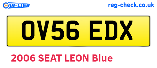 OV56EDX are the vehicle registration plates.