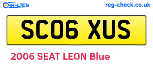 SC06XUS are the vehicle registration plates.