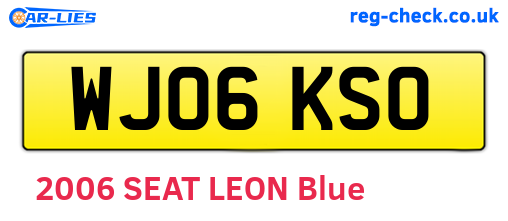 WJ06KSO are the vehicle registration plates.