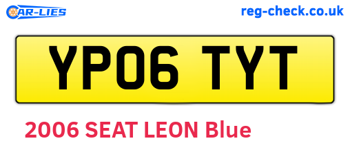 YP06TYT are the vehicle registration plates.