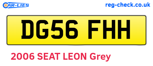DG56FHH are the vehicle registration plates.