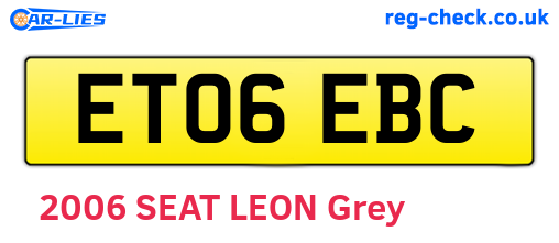 ET06EBC are the vehicle registration plates.