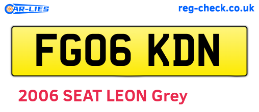FG06KDN are the vehicle registration plates.