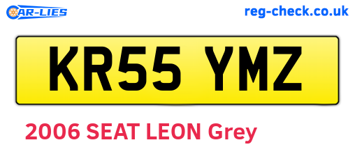 KR55YMZ are the vehicle registration plates.