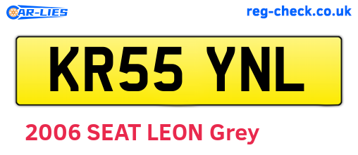 KR55YNL are the vehicle registration plates.