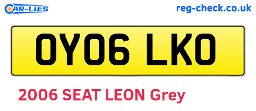 OY06LKO are the vehicle registration plates.