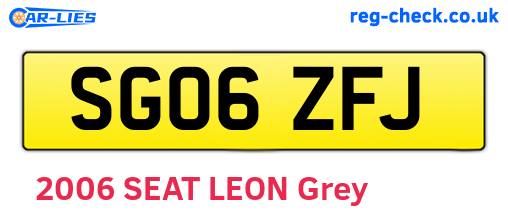 SG06ZFJ are the vehicle registration plates.