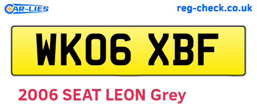 WK06XBF are the vehicle registration plates.