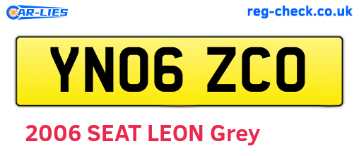 YN06ZCO are the vehicle registration plates.