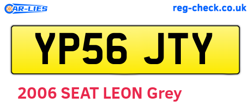 YP56JTY are the vehicle registration plates.