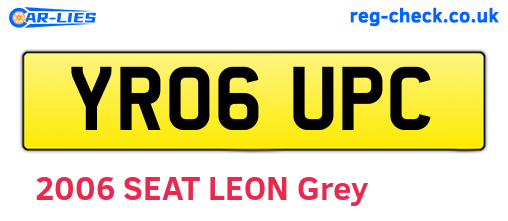 YR06UPC are the vehicle registration plates.