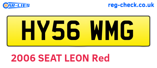 HY56WMG are the vehicle registration plates.