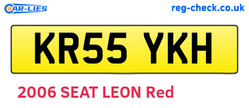 KR55YKH are the vehicle registration plates.