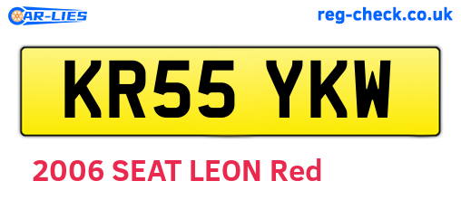 KR55YKW are the vehicle registration plates.