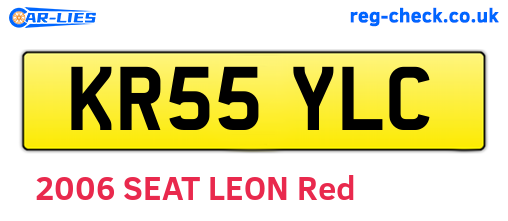 KR55YLC are the vehicle registration plates.