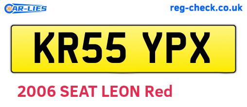 KR55YPX are the vehicle registration plates.