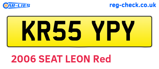 KR55YPY are the vehicle registration plates.