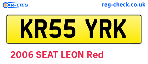 KR55YRK are the vehicle registration plates.