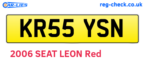 KR55YSN are the vehicle registration plates.