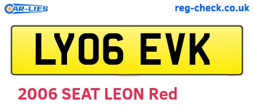 LY06EVK are the vehicle registration plates.