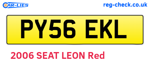 PY56EKL are the vehicle registration plates.