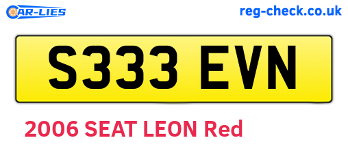 S333EVN are the vehicle registration plates.