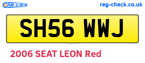 SH56WWJ are the vehicle registration plates.