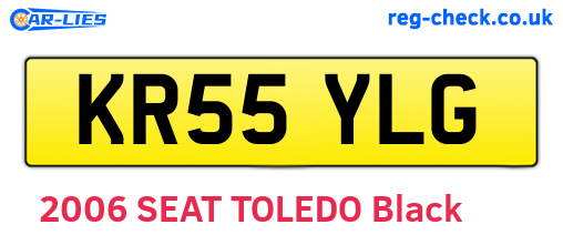 KR55YLG are the vehicle registration plates.