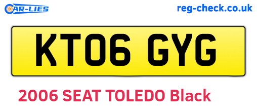 KT06GYG are the vehicle registration plates.