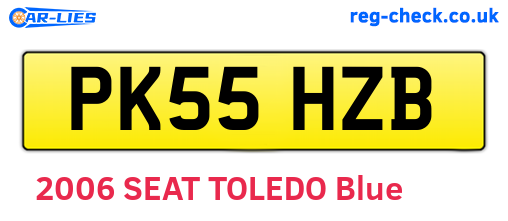PK55HZB are the vehicle registration plates.