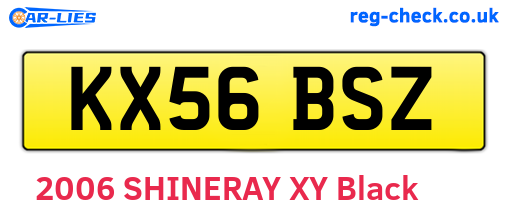 KX56BSZ are the vehicle registration plates.