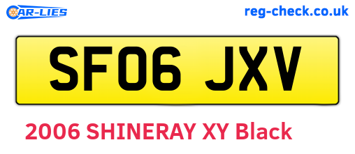 SF06JXV are the vehicle registration plates.