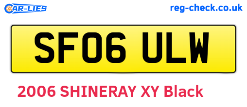 SF06ULW are the vehicle registration plates.