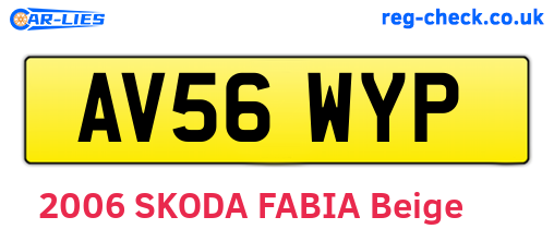 AV56WYP are the vehicle registration plates.