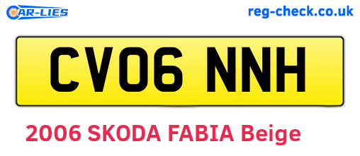 CV06NNH are the vehicle registration plates.