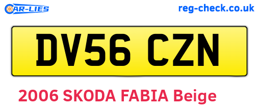 DV56CZN are the vehicle registration plates.
